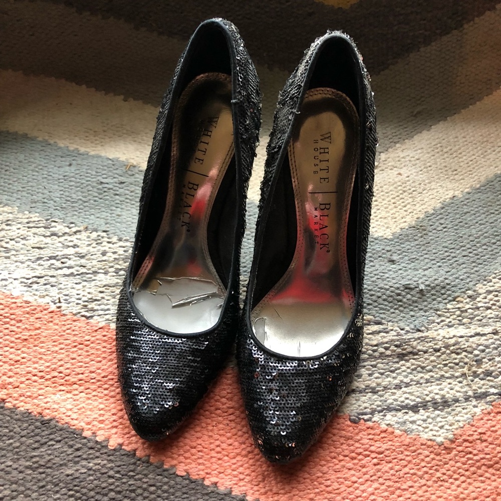 White House Black Market Sequin Heels
